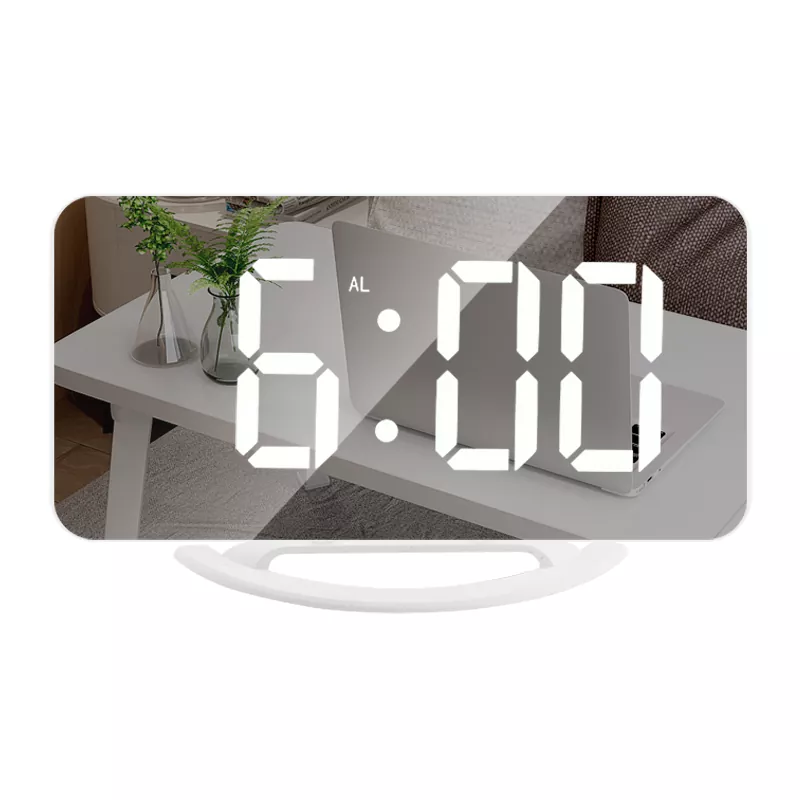 Miroir LED Port d'entrée et de sortie Table LED Réveil