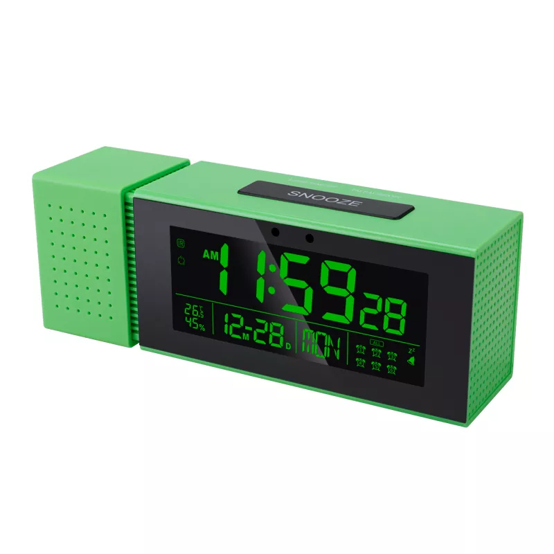 Horloge radio FM avec veilleuse à affichage à sept chiffres en couleur